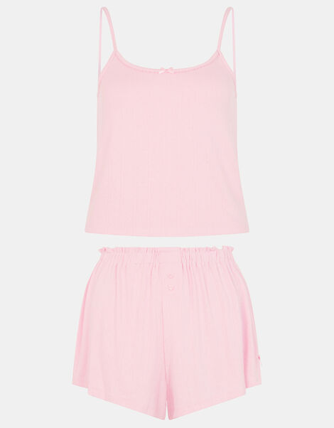 Pointelle Vest Short Pyjama Set , Pink (PINK), large