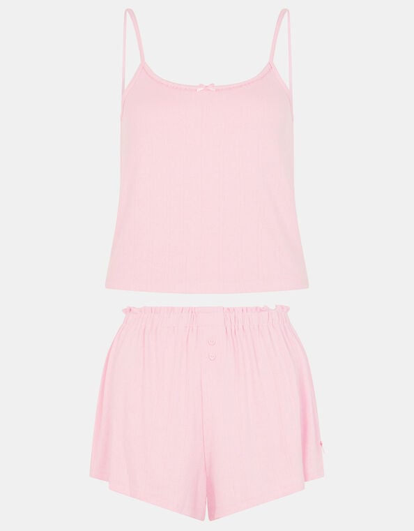 Pointelle Vest Short Pyjama Set , Pink (PINK), large