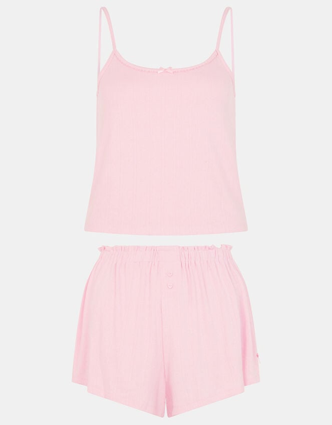 Pointelle Vest Short Pyjama Set , Pink (PINK), large