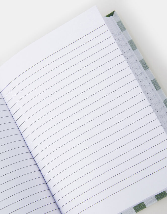 Cherry Embroidered Gingham Notebook, , large