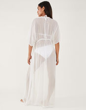 Palm Embroidered Kimono, Ivory (IVORY), large