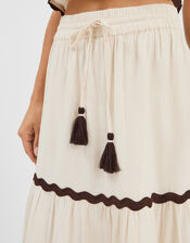 Ric Rac Tiered Maxi Skirt, Ivory (IVORY), large