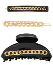Curb Chain Hair Clip Set, , large
