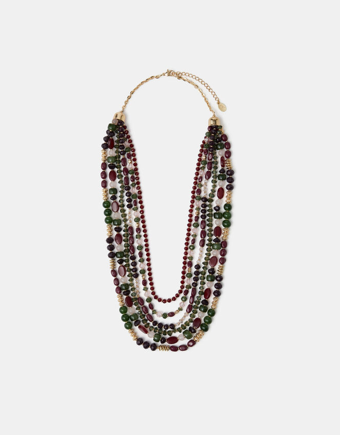 Beaded Layered Necklace, , large
