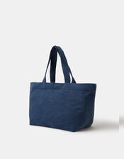 Tapestry Quilted Denim Shopper Bag, , large