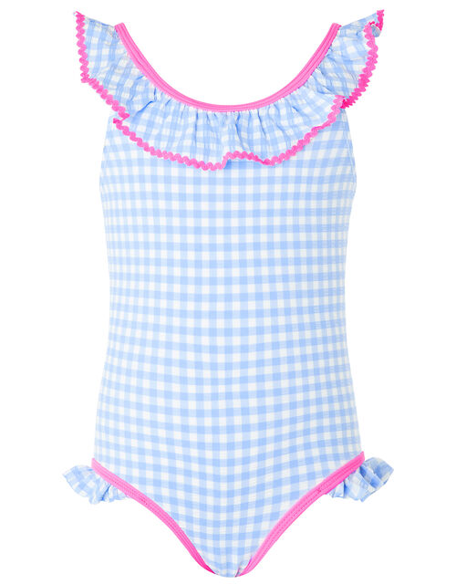 Gingham Swimsuit Blue Swimsuits and swimming costumes Accessorize UK