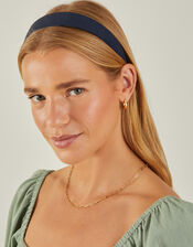 Thick Denim Headband, Blue (NAVY), large