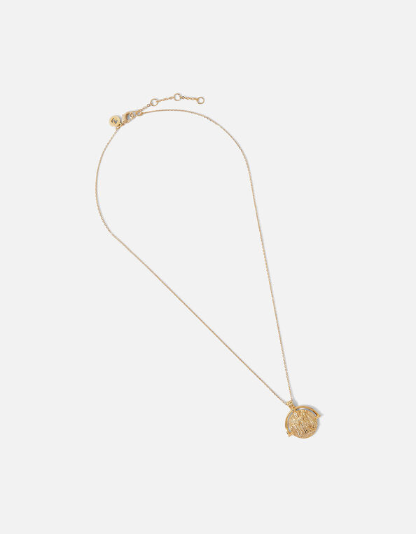 Gold-Plated Heirloom Coin Necklace, , large