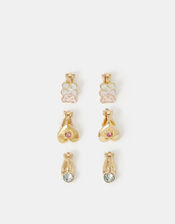 3-Pack Girls Bear Clip-On Earrings, , large