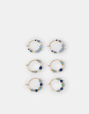 3-Pack Beaded Hoop Earrings, , large