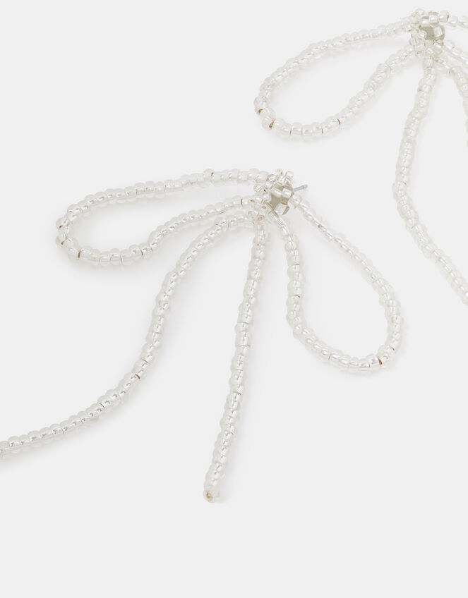 Bead Bow Statement Stud Earrings, , large