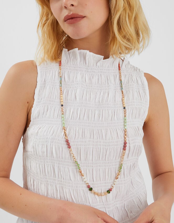 Long Beaded Rope Necklace, , large