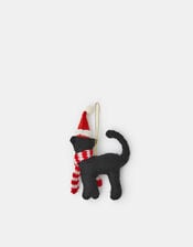 Festive Cat Christmas Tree Decoration, , large