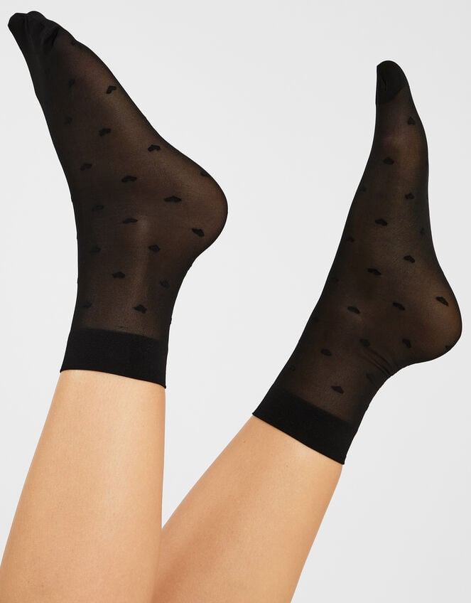 Heart Sheer Socks, , large