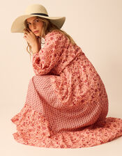 Mix Floral Maxi Dress, Pink (PINK), large