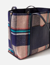 Textile Check Tote Bag, , large