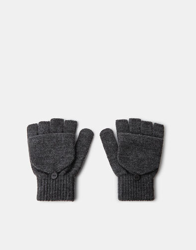 Plain Capped Gloves, Grey (GREY), large