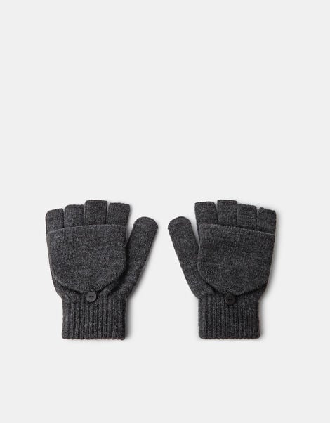 Plain Capped Gloves, Grey (GREY), large