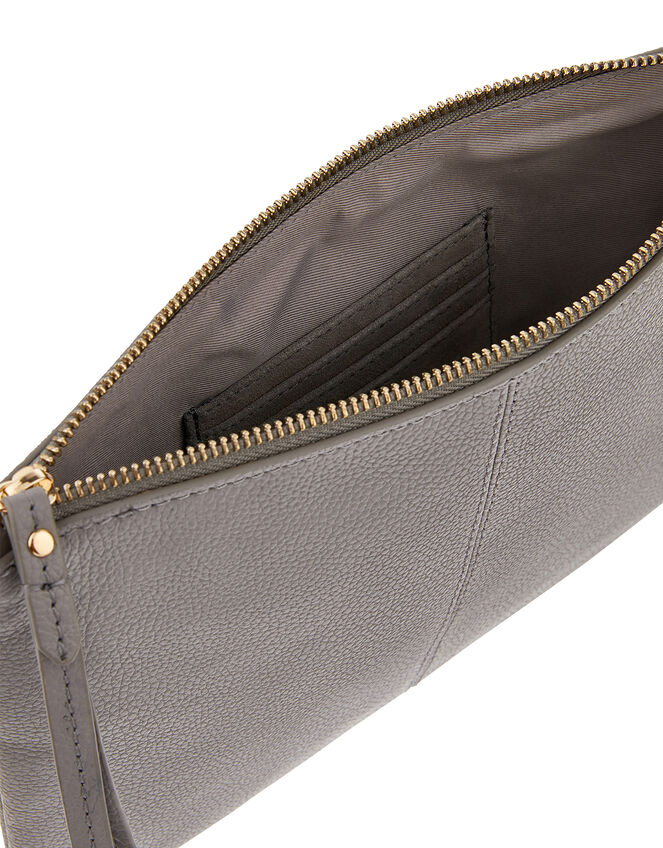 Carmela Leather Cross Body Bag, Grey (GREY), large