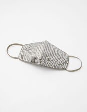 Sequin Sparkle Face Covering, Silver (SILVER), large