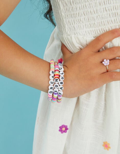 3-Pack Girls Beaded Friendship Bracelets, , large