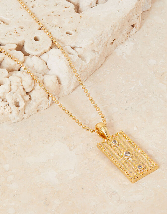 Rectangle gold pendant necklace clearance