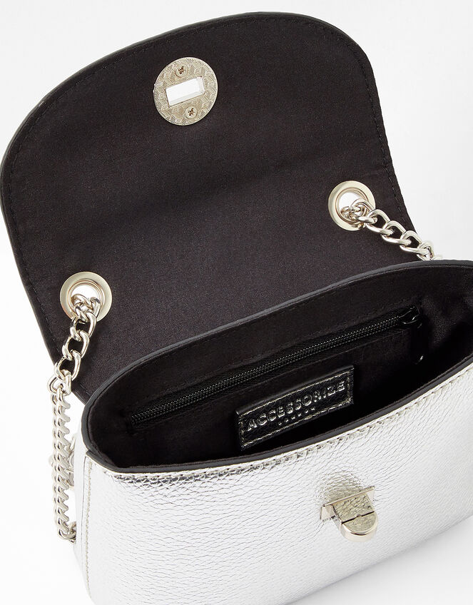Mini Metallic Bag, Silver (SILVER), large