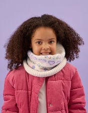 Girls Heart Fair Isle Snood, Multi (PASTEL MULTI), large