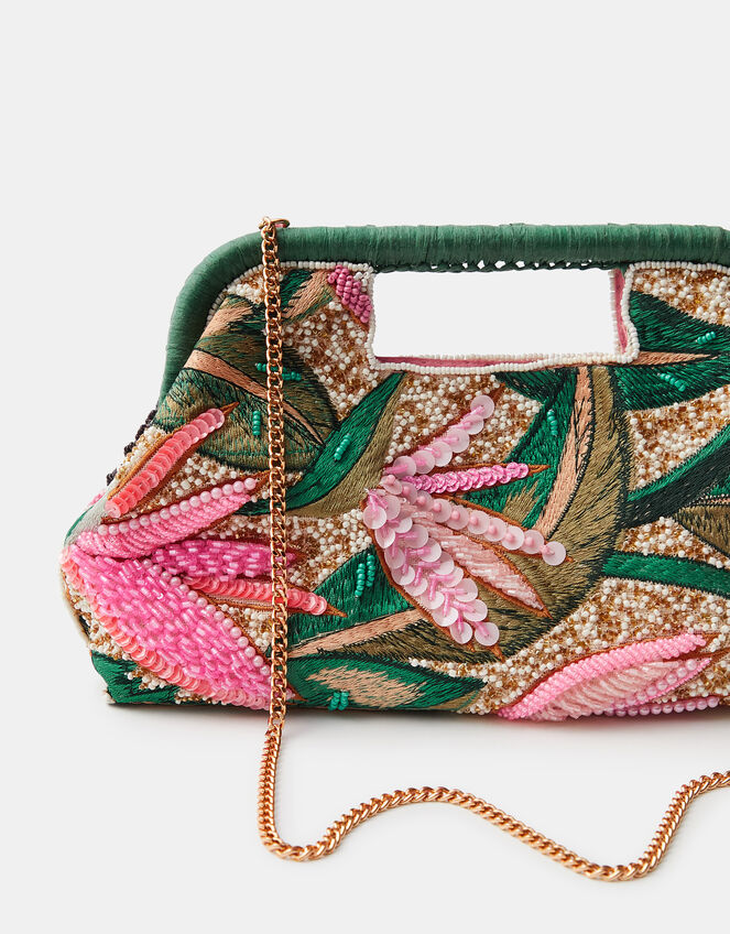 Tropical Embellished Crossbody Bag, , large