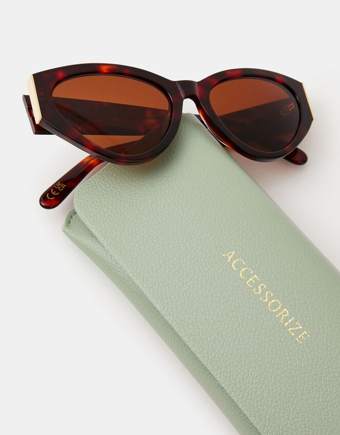 Acetate Tort Cat Eye Sunglasses, , large