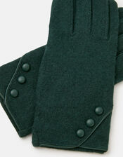 Plain Wool Gloves, Green (GREEN), large
