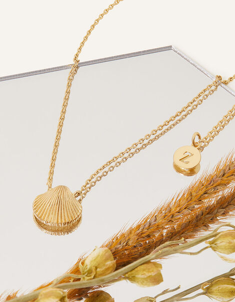 14ct Gold-Plated Shell Pendant Necklace, , large