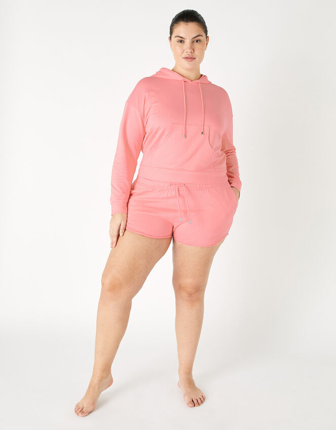 Plain Sweat Shorts, Orange (CORAL), large