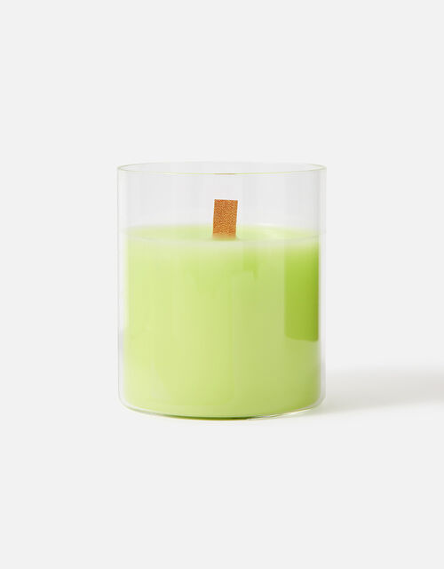 Wooden Wick Candle Jar, Green (LIME), large