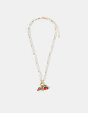 Fruit Cluster Charm Pearl Necklace, , large