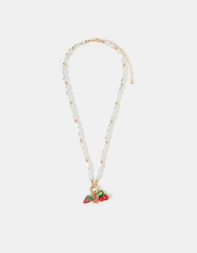 Fruit Cluster Charm Pearl Necklace, , large