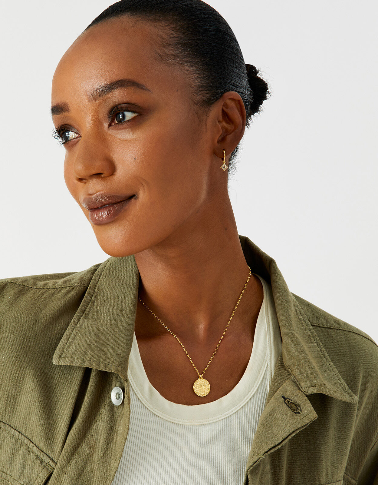 Aztec coin necklace top