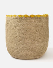 Jute Scallop Large Basket, , large