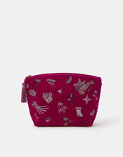 Large Christmas Embellished Velvet Pouch, , large