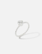 Sterling Silver Round Cut Cubic Zirconia Twist Ring, White (ST CRYSTAL), large