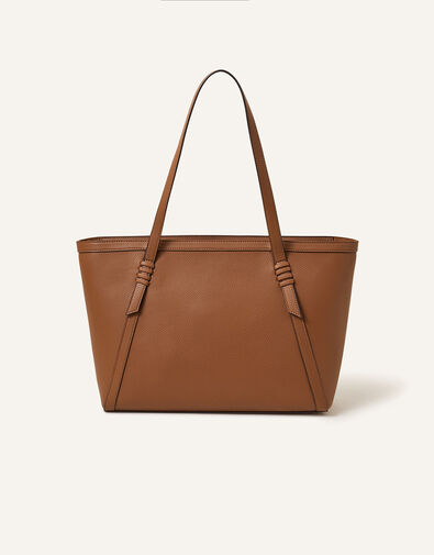 Artisanal Strap Detail Tote Bag, Tan (TAN), large