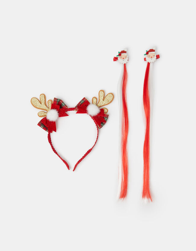 Fake Hair Clip & Hairband Christmas Bundle, , large