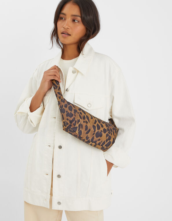 Animal Print Sling Crossbody Bag, , large