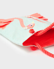 Flora Flamingo Striped Shopper Bag, , large