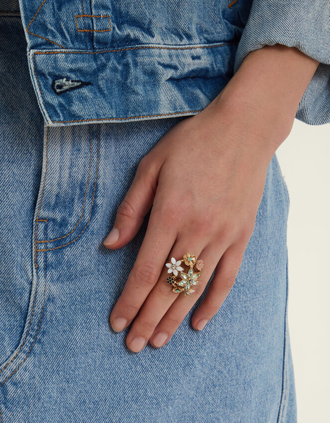 Floral Bouquet Ring , Multi (PASTEL MULTI), large