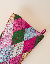Embellished All-Over Harlequin Christmas Stocking, , large