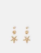 3-Pack Starfish Stud Earrings, , large