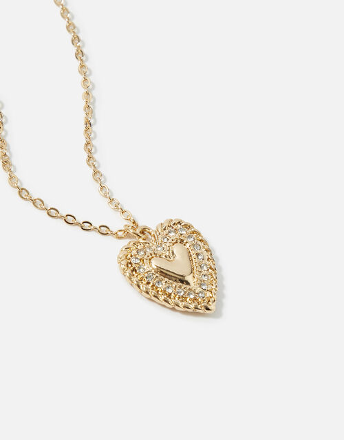 Blue Harvest Heart Pave Pendant Necklace, , large