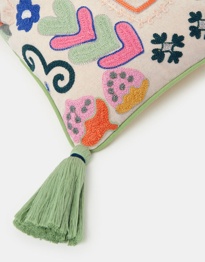 Tassel Embroidered Cushion Cover, , large