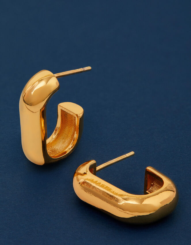 14ct Gold-Plated Chunky Hoop Earrings, , large